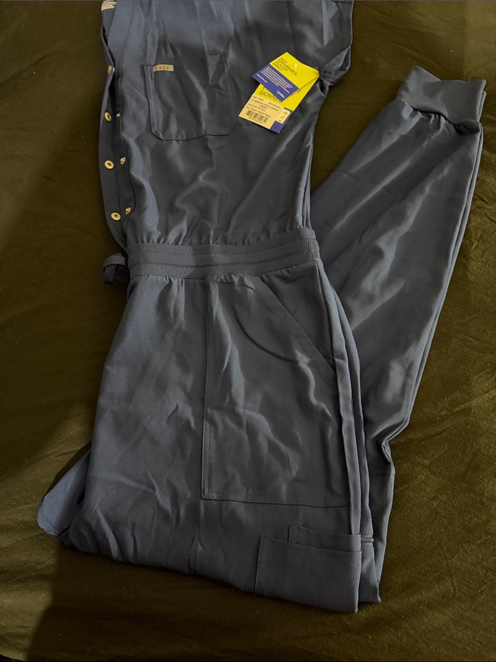 Women's Navy Landau uniform Jumpsuit with Elastic Waist
